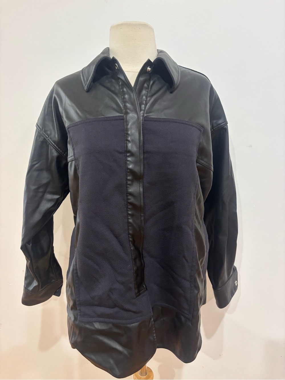 3.1 Phillip Lim Mixed Media Shirt Jacket, Size: S - Picture 7 of 15
